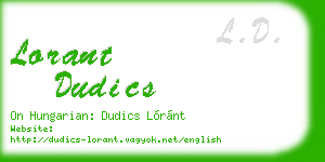 lorant dudics business card