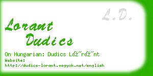 lorant dudics business card